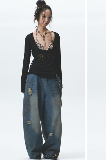 Flocked Sunshield Long Sleeve Skirt Set-Up