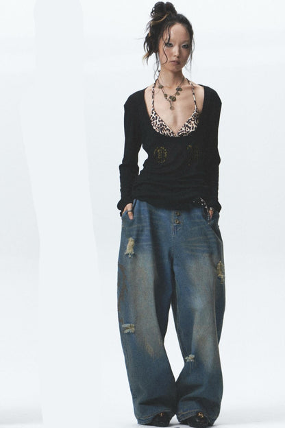 Flocked Sunshield Long Sleeve Skirt Set-Up