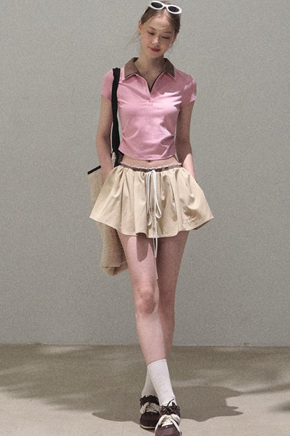 Vintage Lace Poncho Polo Skirt Set-Up