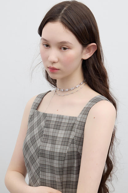 Vintage Checkered Skirt Dress