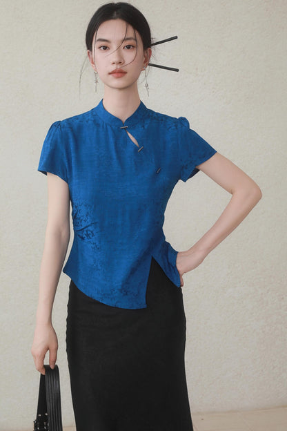 Klein Blue Chinese Shirt