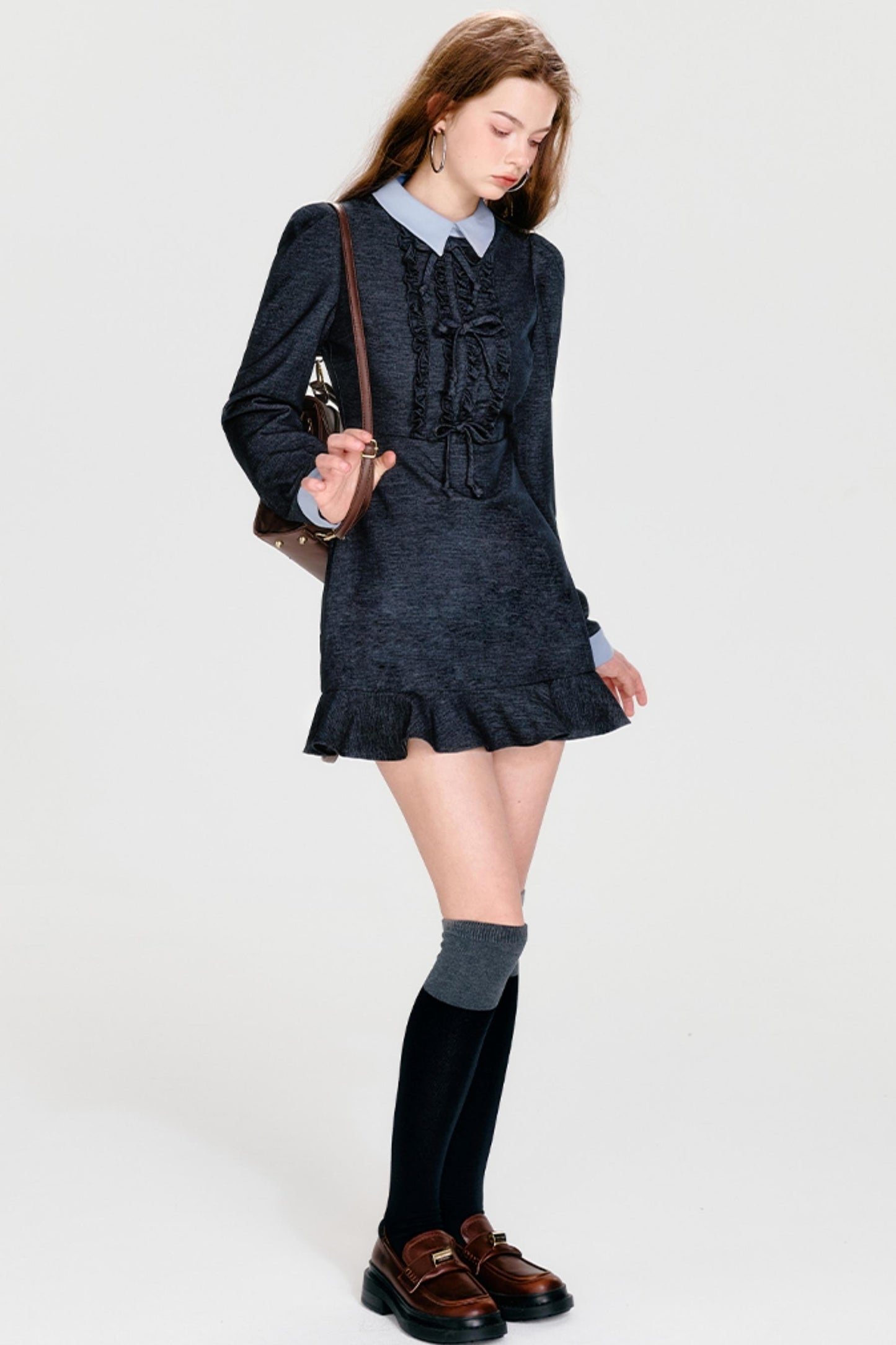 Color Clash Bow Dress