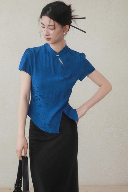 Klein Blue Chinese Shirt