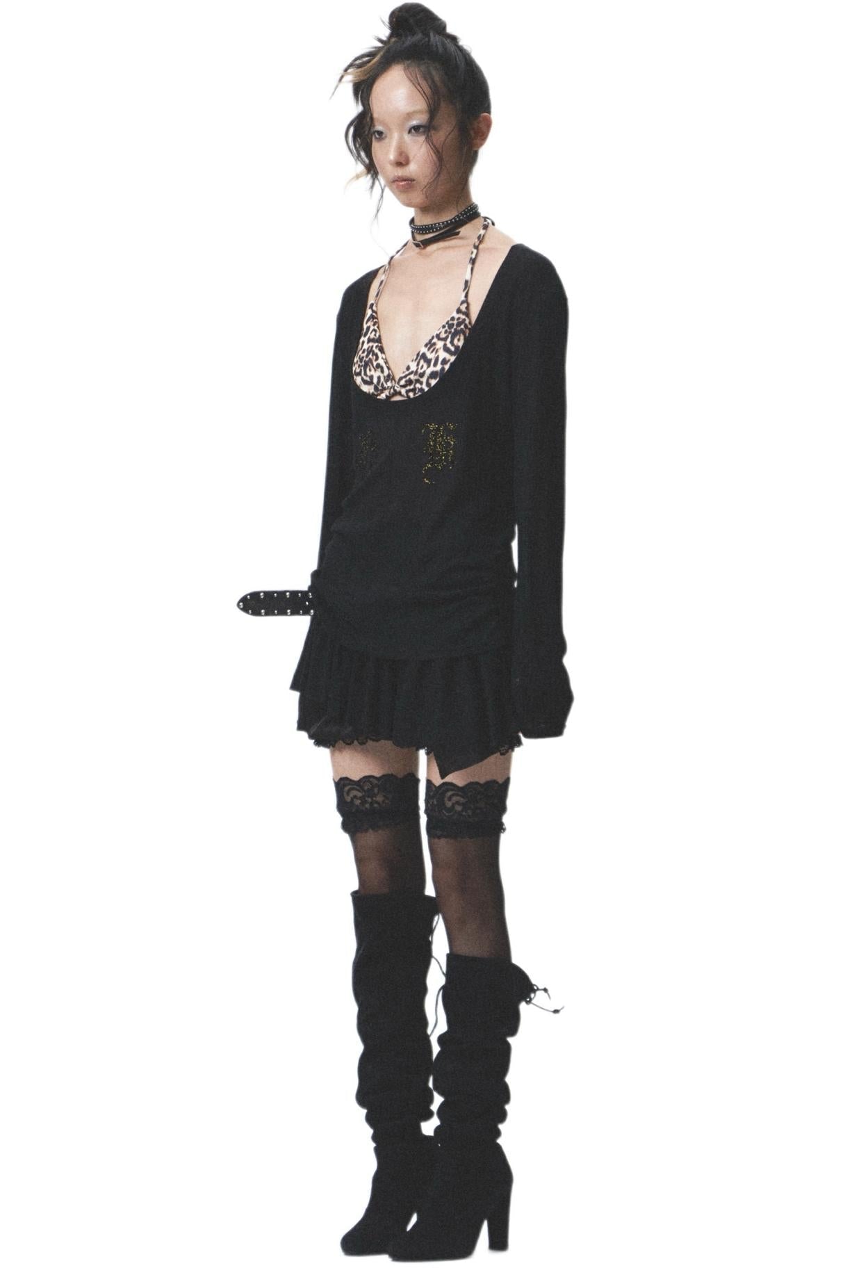 Flocked Sunshield Long Sleeve Skirt Set-Up