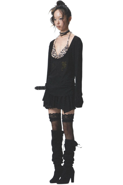 Flocked Sunshield Long Sleeve Skirt Set-Up