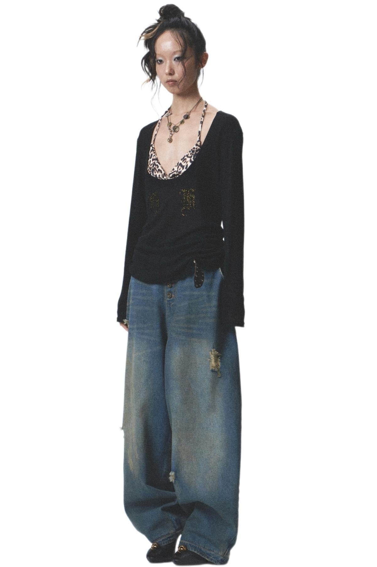 Distressed Denim Jeans