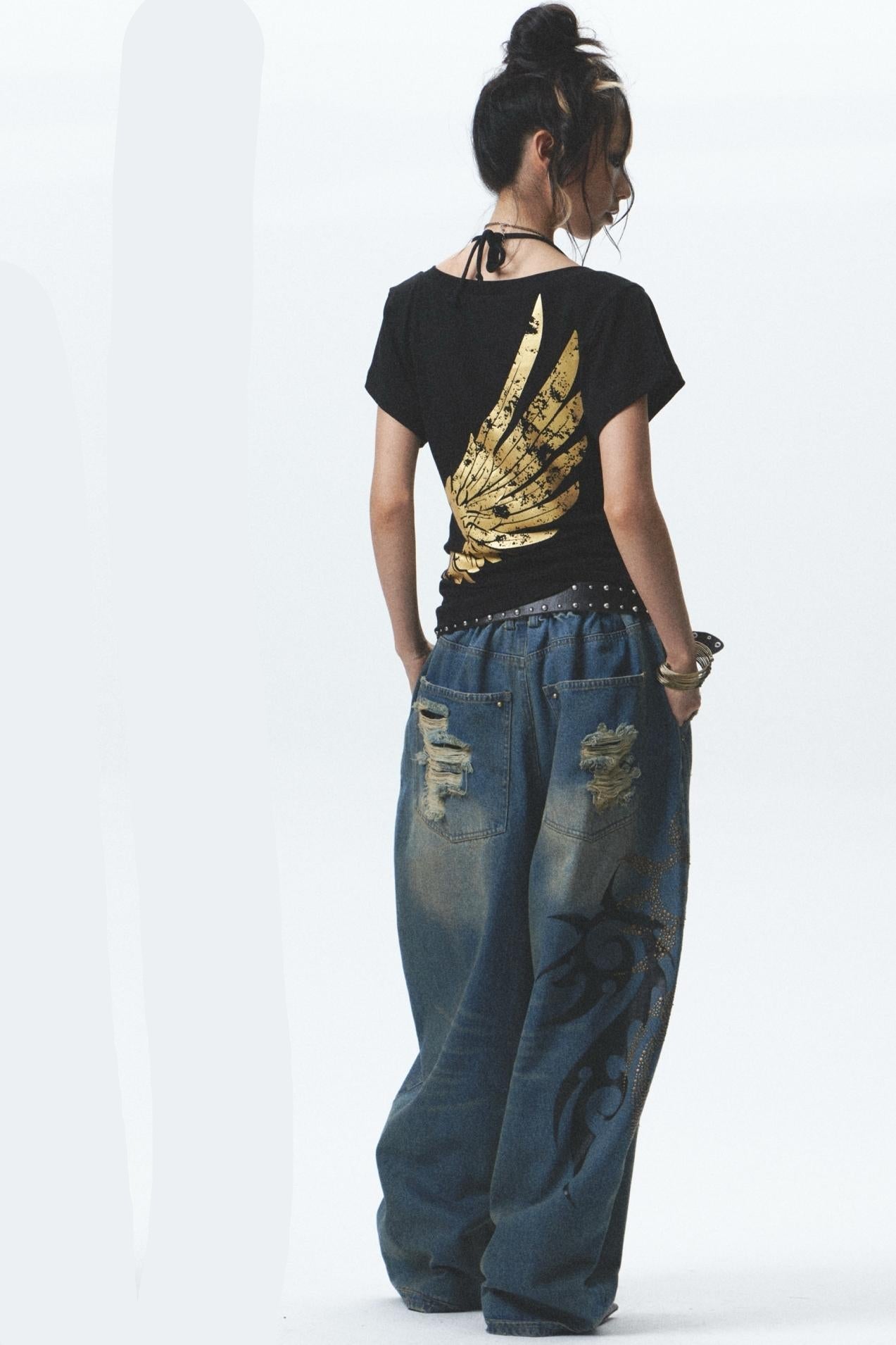 Distressed Denim Jeans