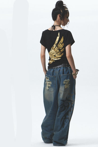 Distressed Denim Jeans