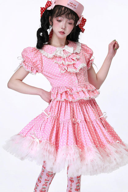 Pink Polka Dot Skirt