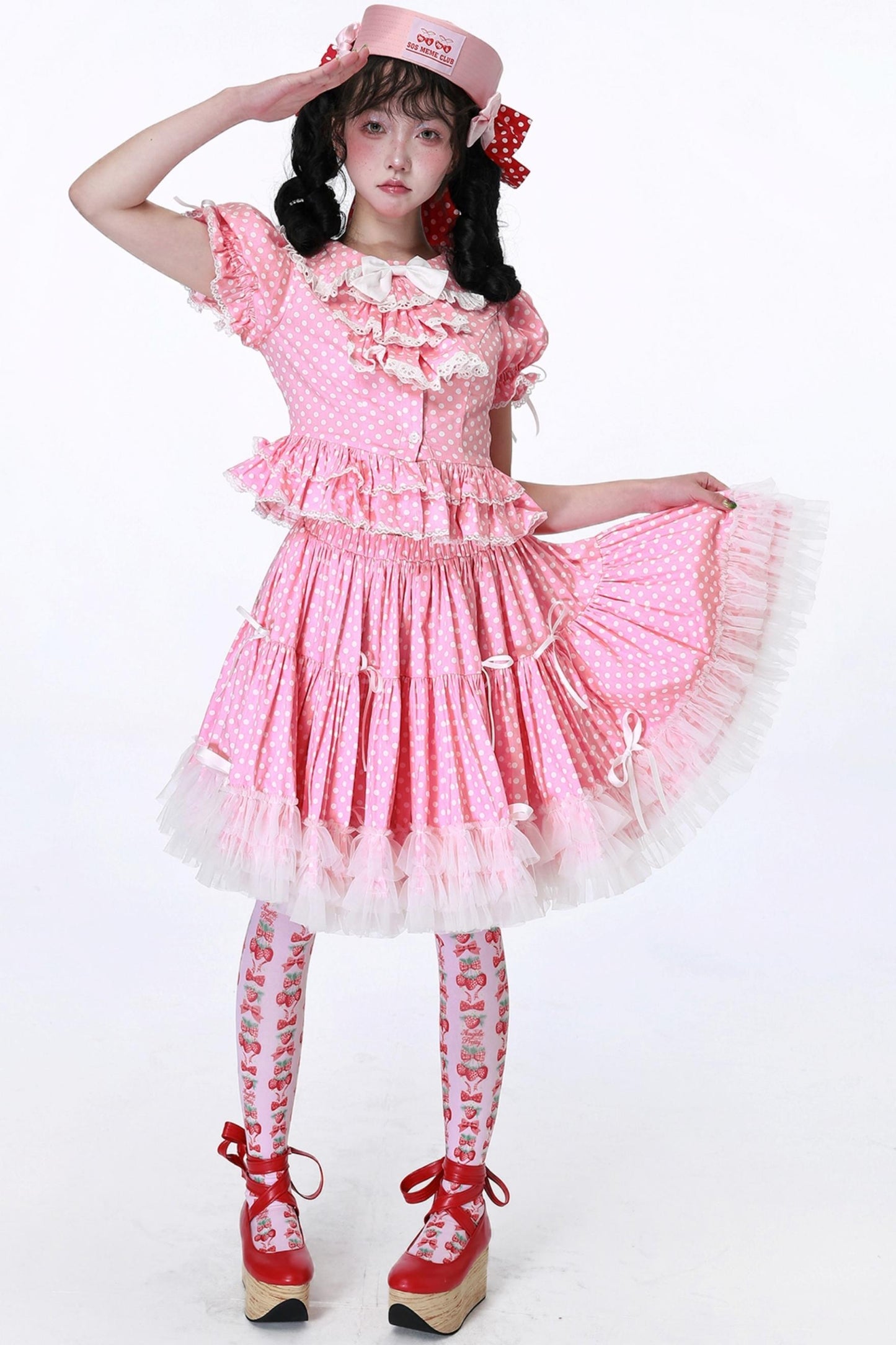 Pink Polka Dot Skirt