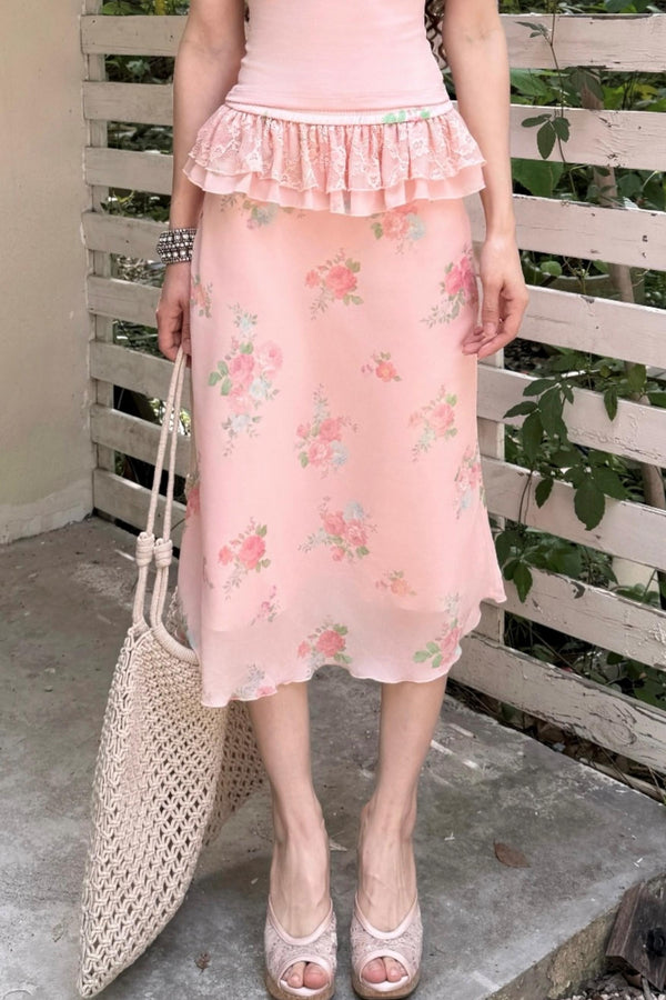 Floral Buttoned Blouse Set-Up