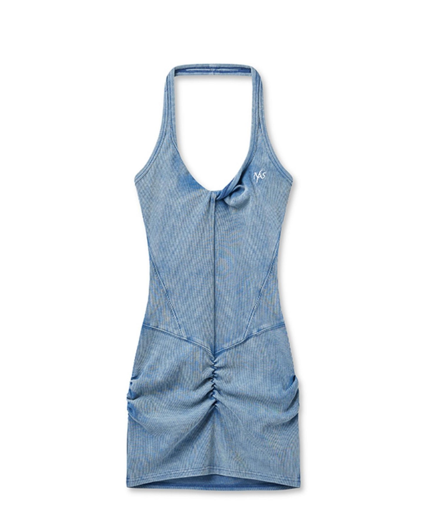 Volcano Water Aged U-Neck Slimming Halterneck Dress