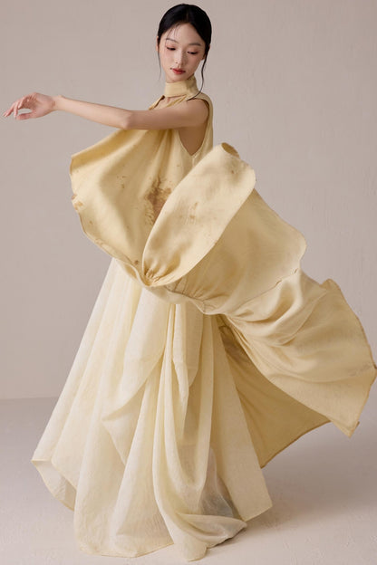 Tea-Dyed Flowing Belted Jacket