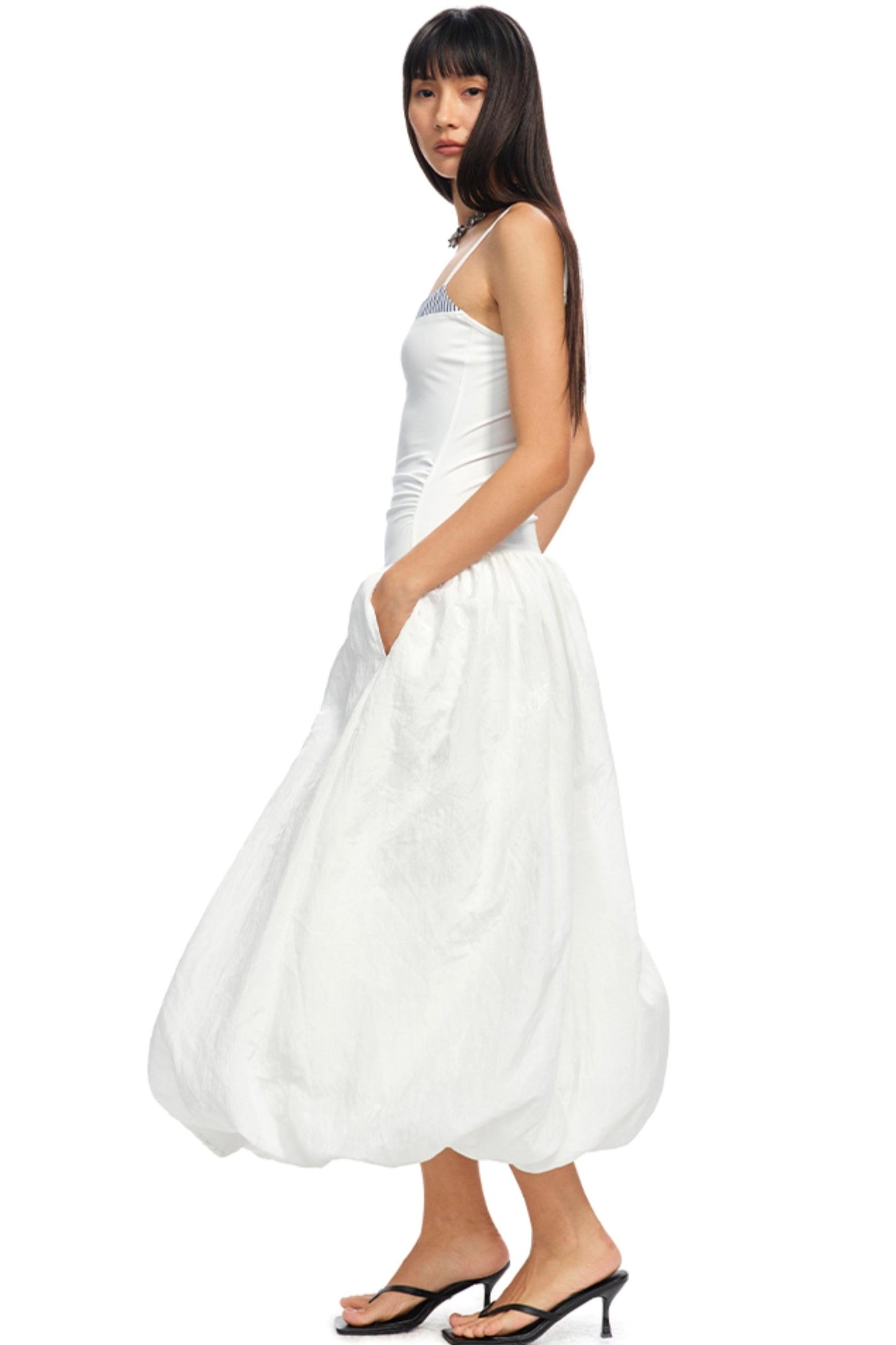 Color-Block Halter Maxi Dress