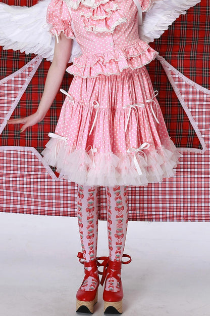 Pink Polka Dot Skirt