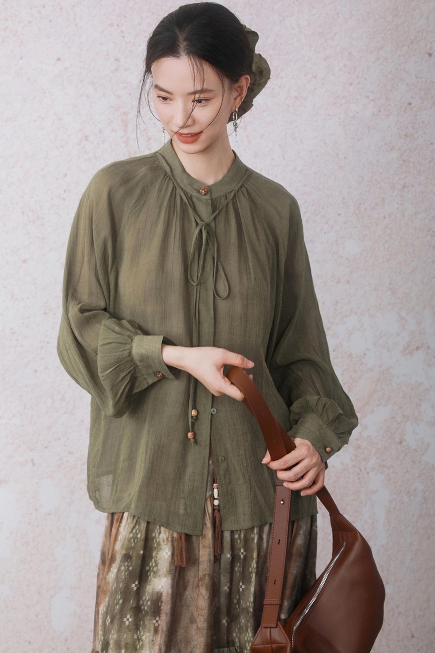 Autumn Amber Brown Blended Skirt