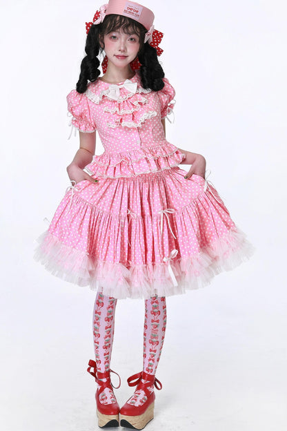 Pink Polka Dot Skirt