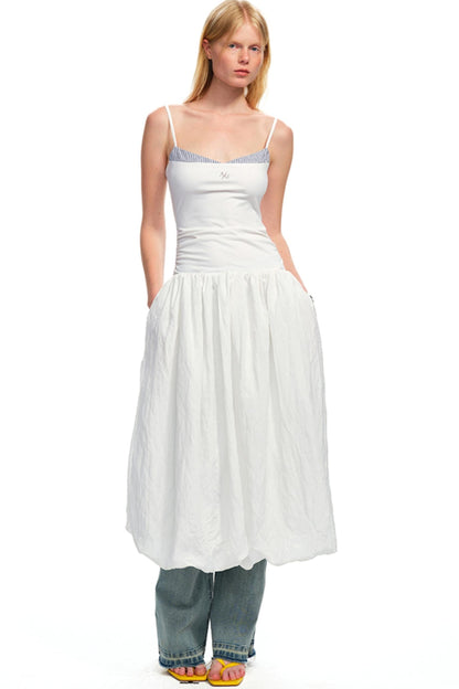 Color-Block Halter Maxi Dress