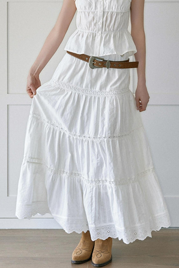 White Lace Bustier Skirt Set-Up