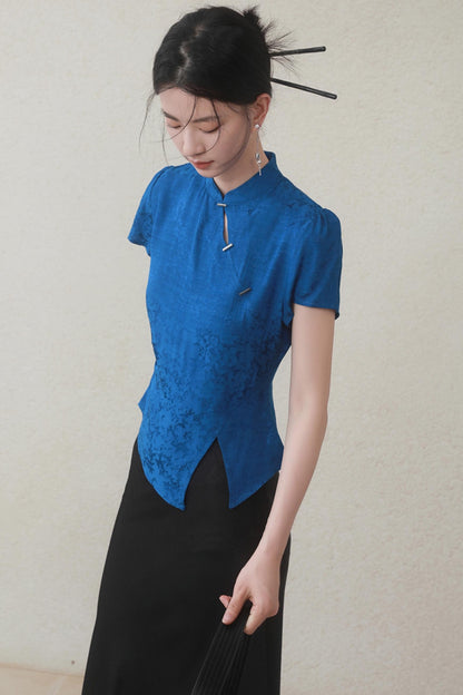 Klein Blue Chinese Shirt