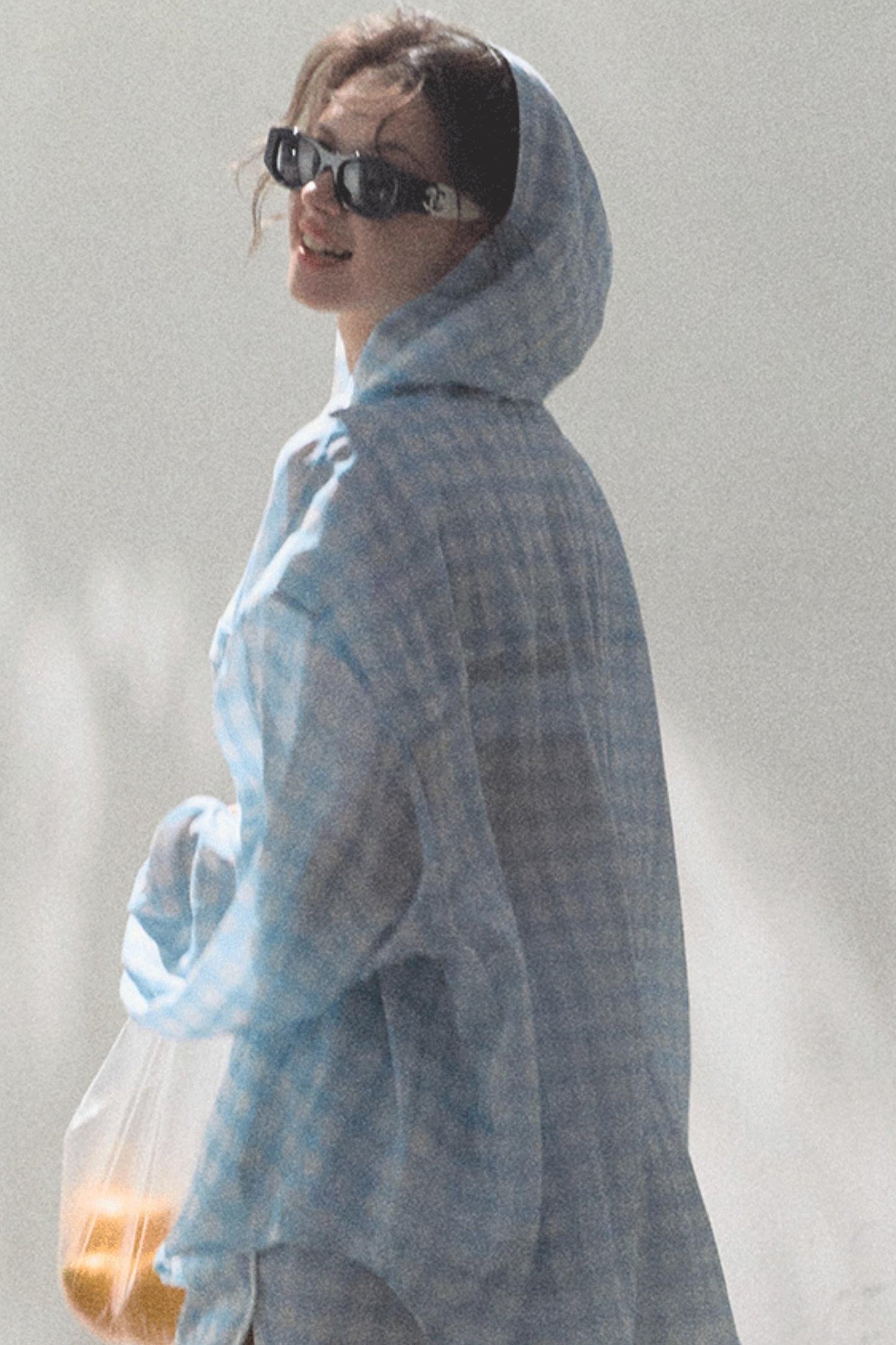 Tencel Hooded Sun Shirt & Plaid Shorts Set-Up