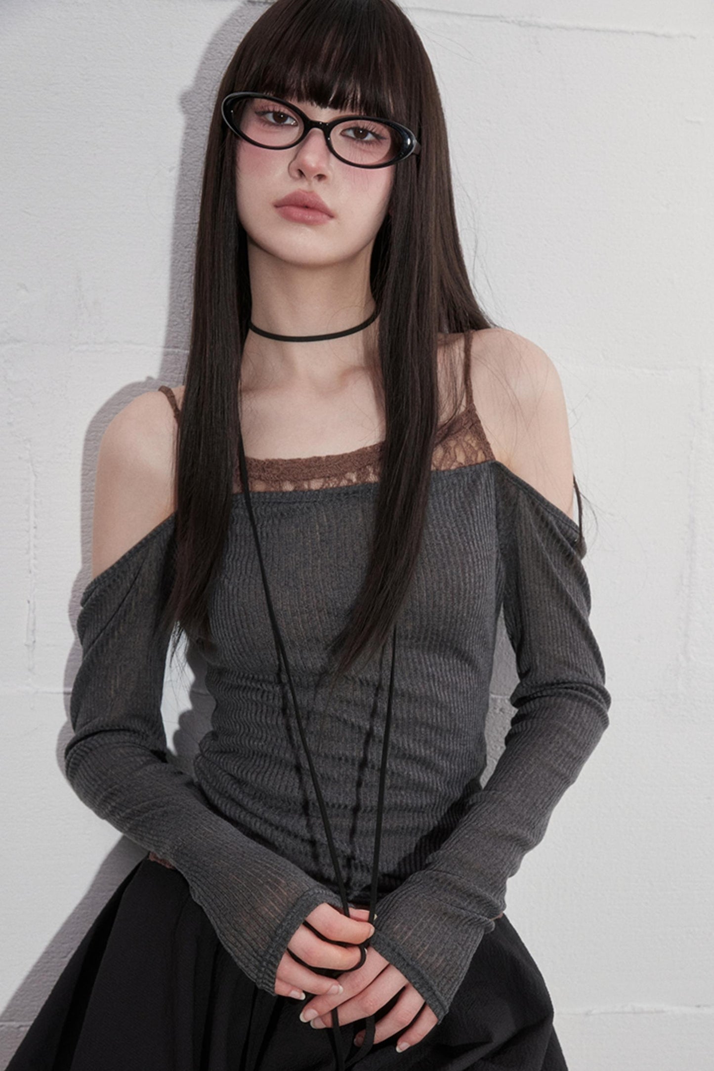 Fake Layered Lace Top