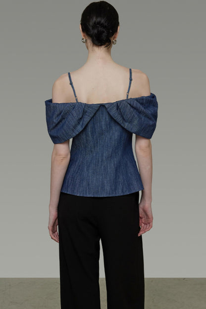 One-Shoulder Bubble Sleeve Top