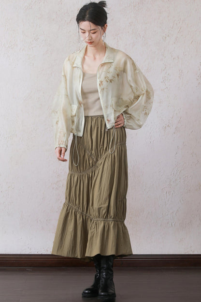 Yellow-Brown Bustier Skirt