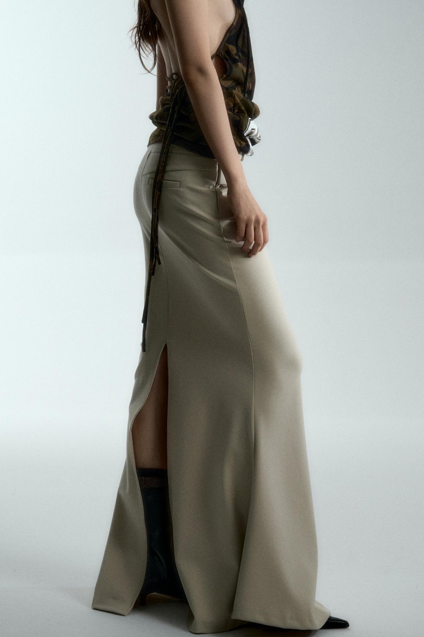 Dual-Tone Fishtail Skirt