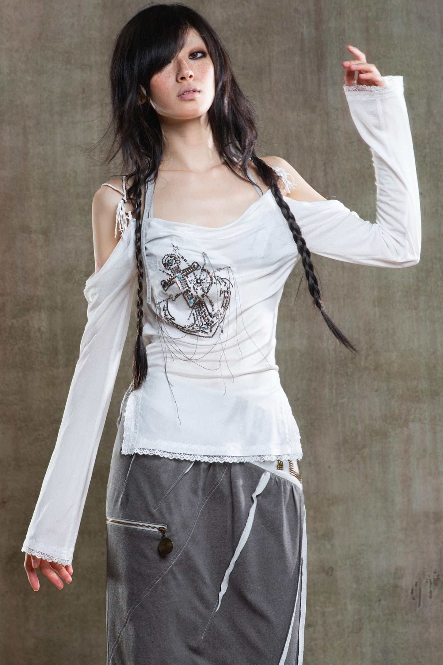 Retro Strapless Sunscreen T-Shirt