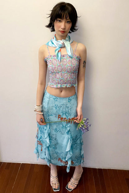 Light Blue A-line Skirt