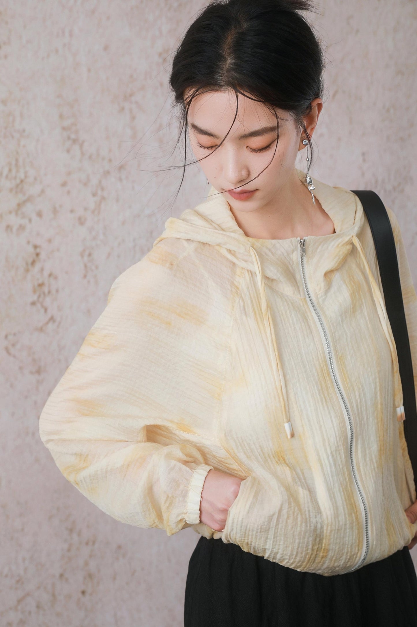 Lightweight Cheese Yellow Hooded Jacket