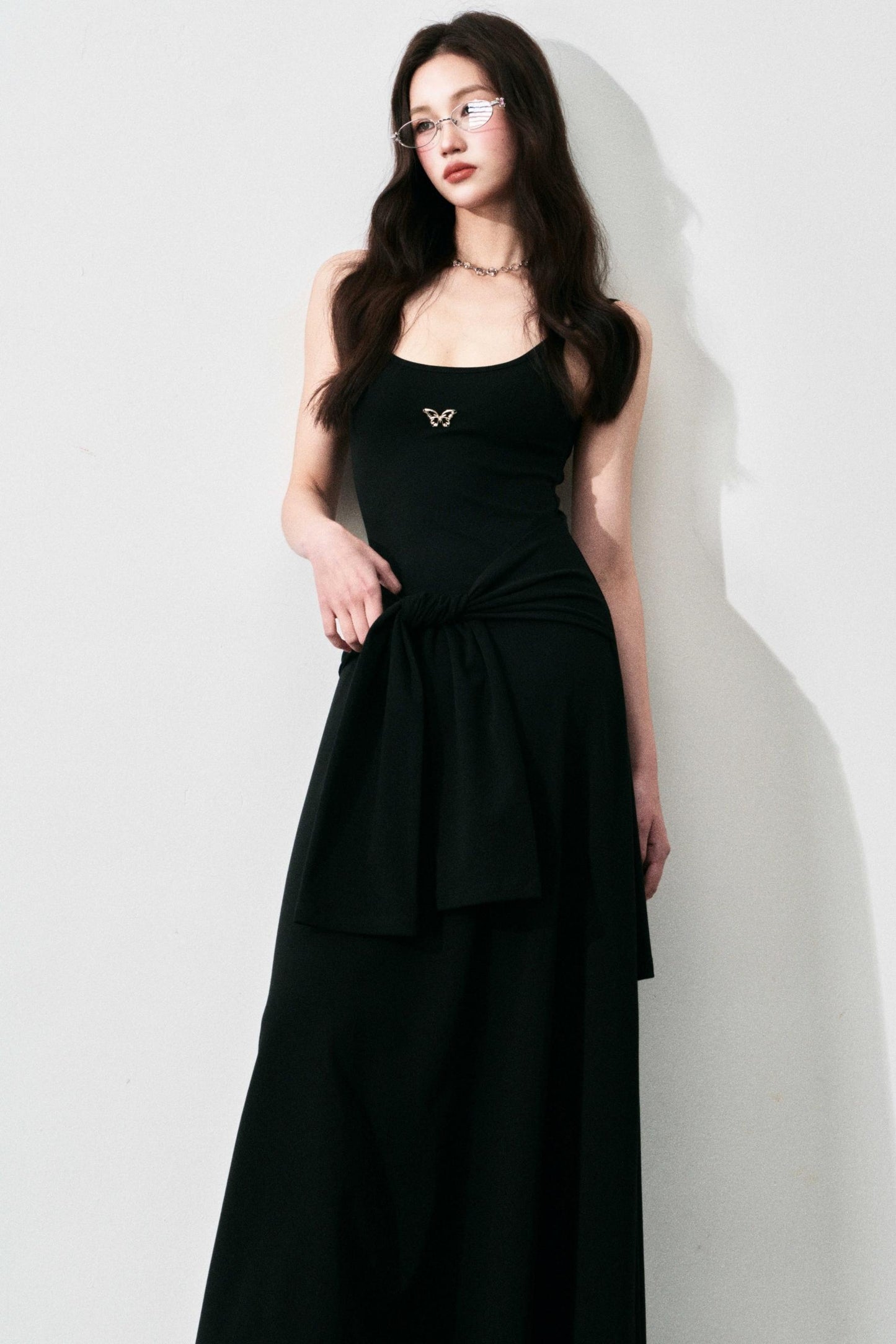 Tie-Waist Halter Maxi Dress