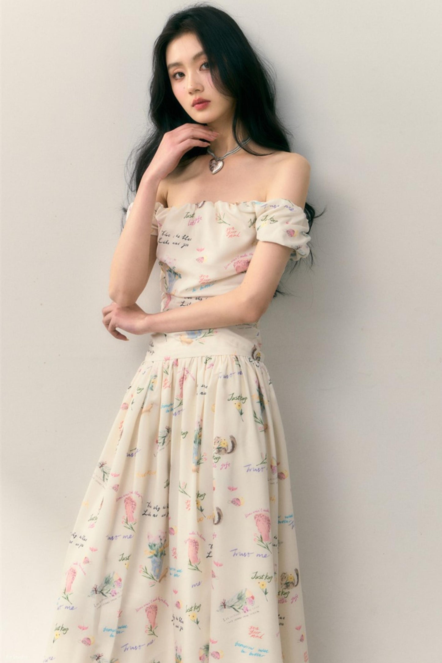 Pastel Lotus Neck-Tie Oriental Dress