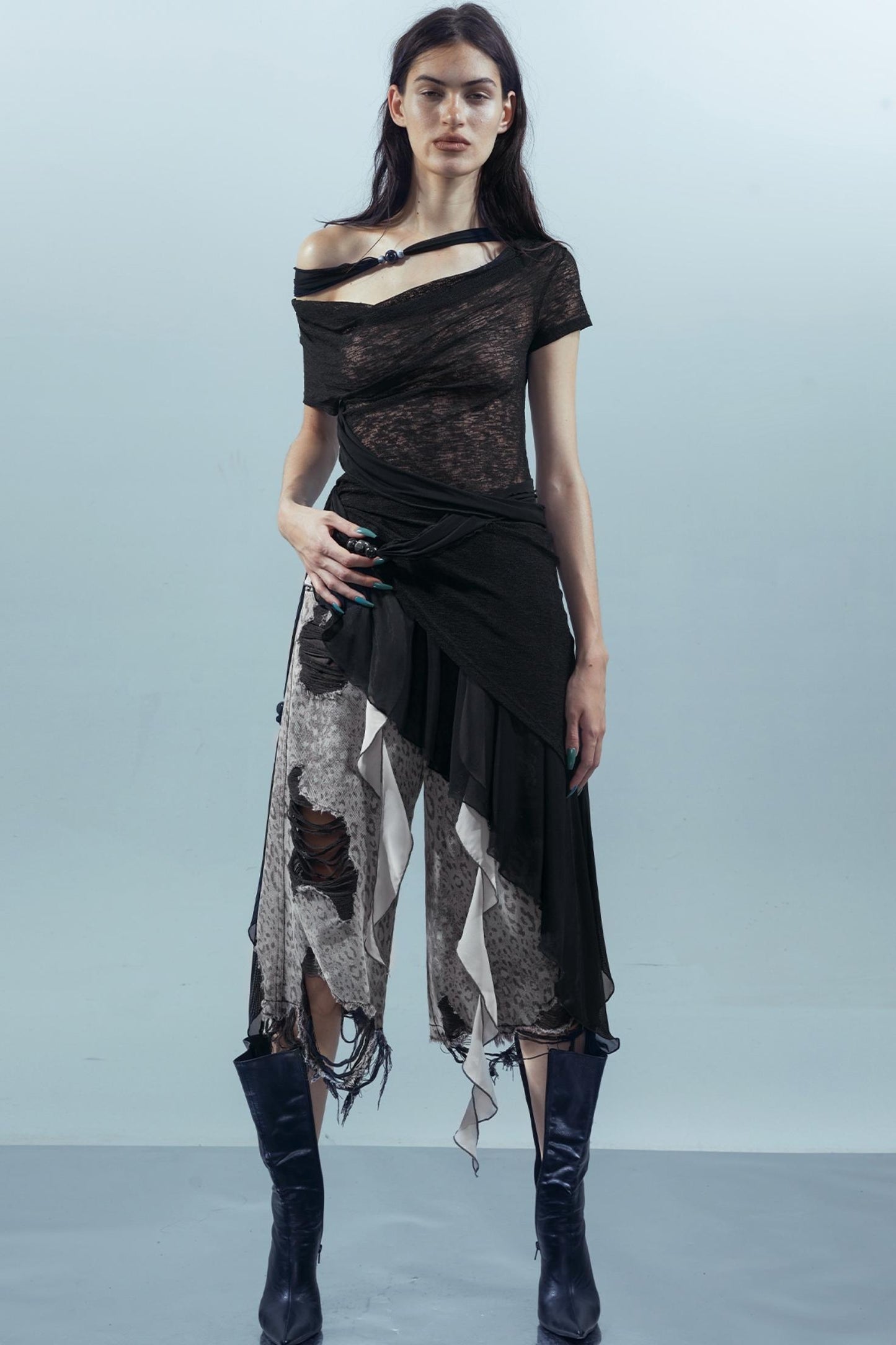 Irregular Beaded Tee