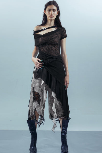 Irregular Beaded Tee