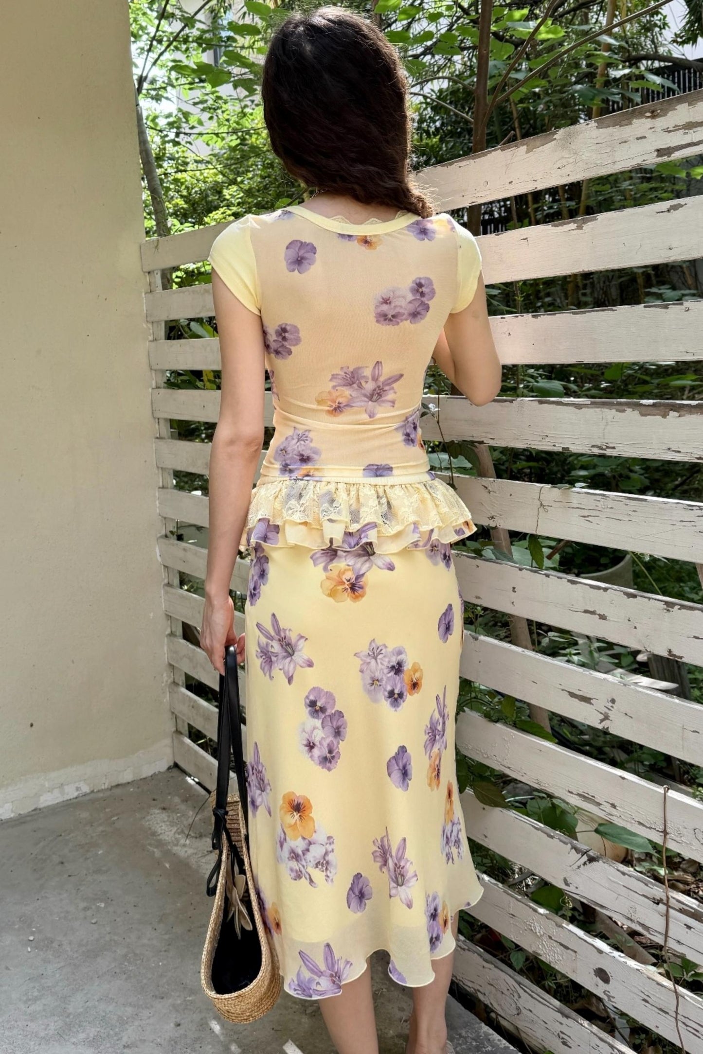 Floral Buttoned Blouse Set-Up