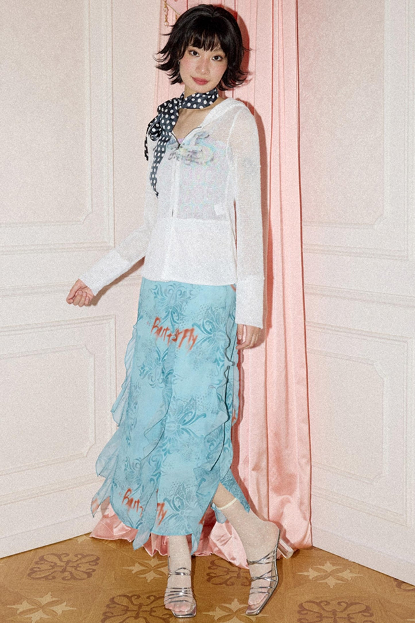 Light Blue A-line Skirt