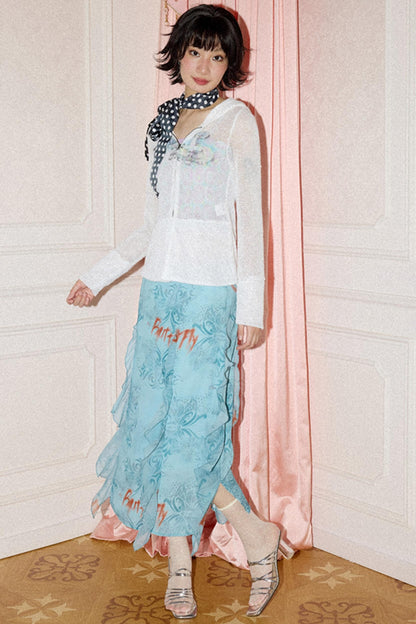 Light Blue A-line Skirt