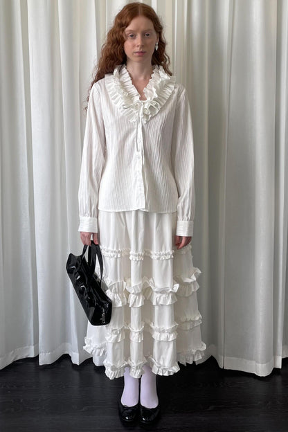 Big Lace Tie Long Sleeve Shirt