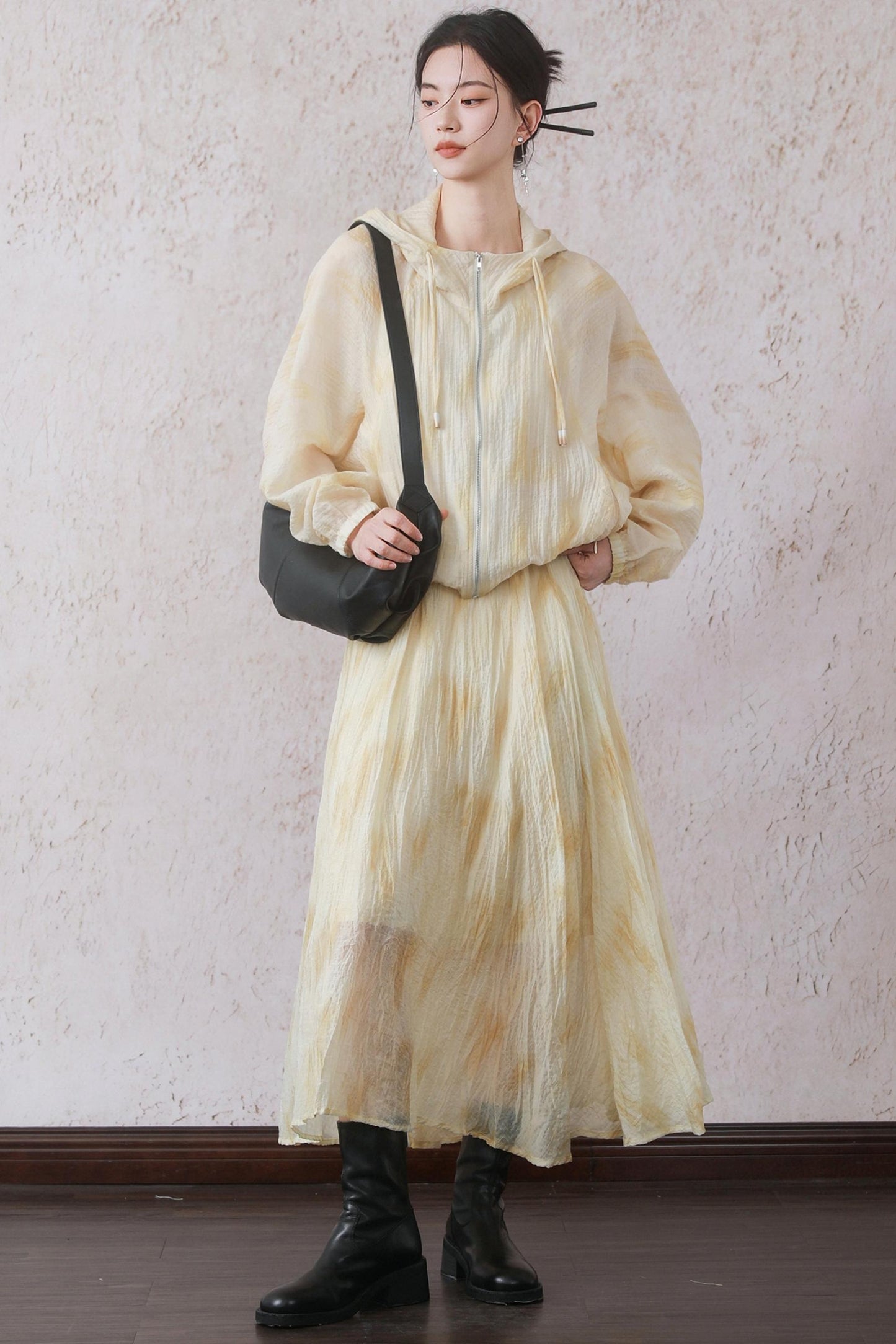 Yellow Pleated Skirt