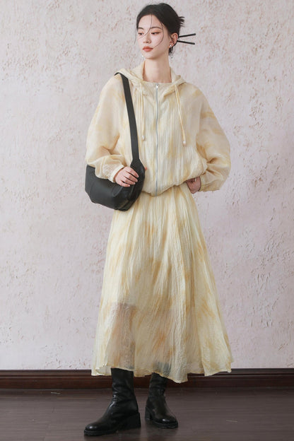 Yellow Pleated Skirt