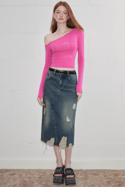 Modern Design Denim Skirt