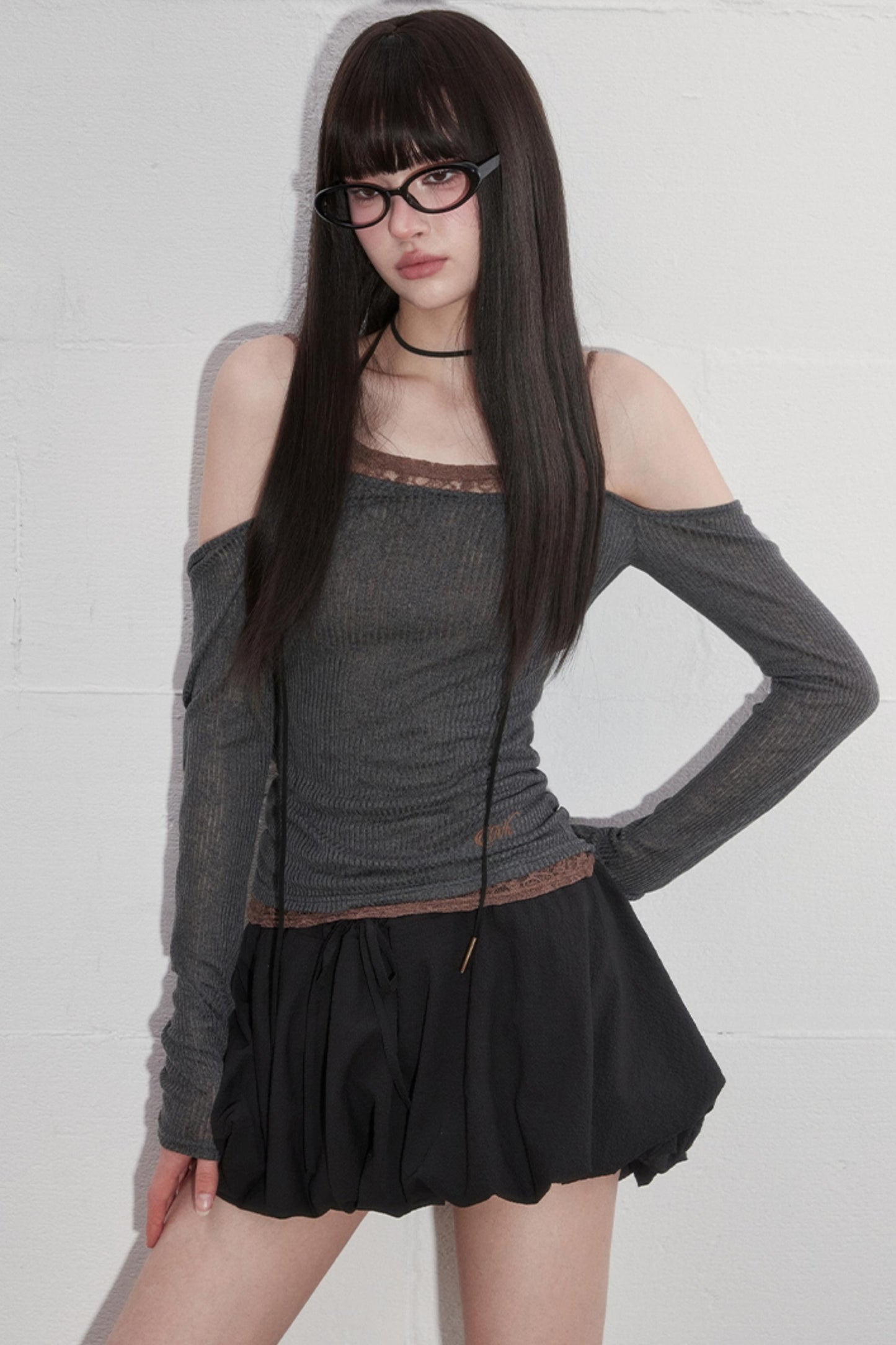 Fake Layered Lace Top