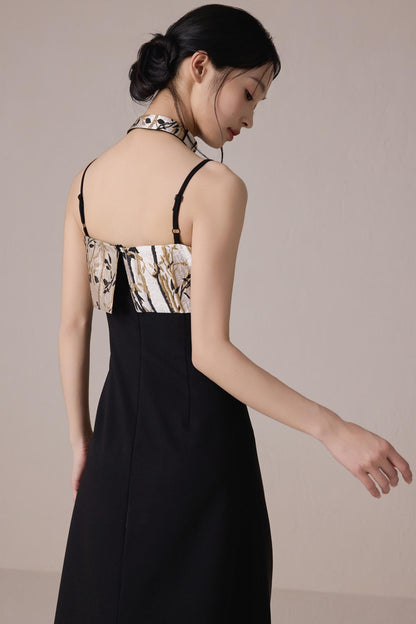 Bamboo Jacquard Halter Dress