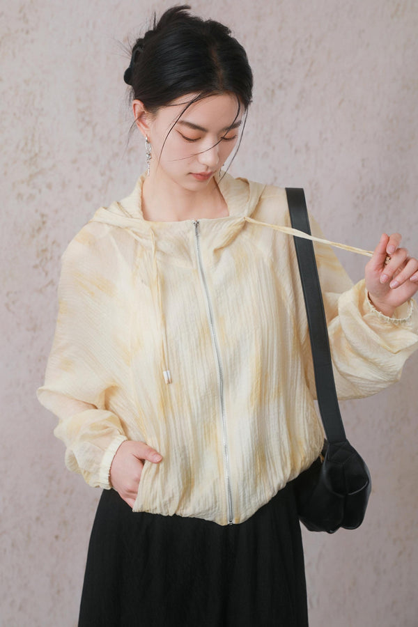 Lightweight Cheese Yellow Hooded Jacket