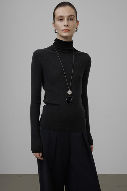 High Neck Slim Knit Sweater