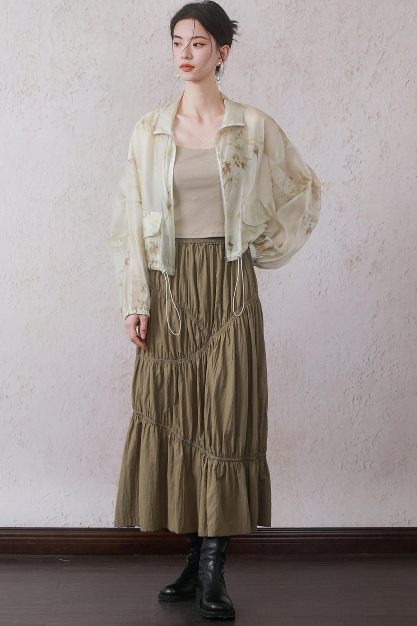 Yellow-Brown Bustier Skirt