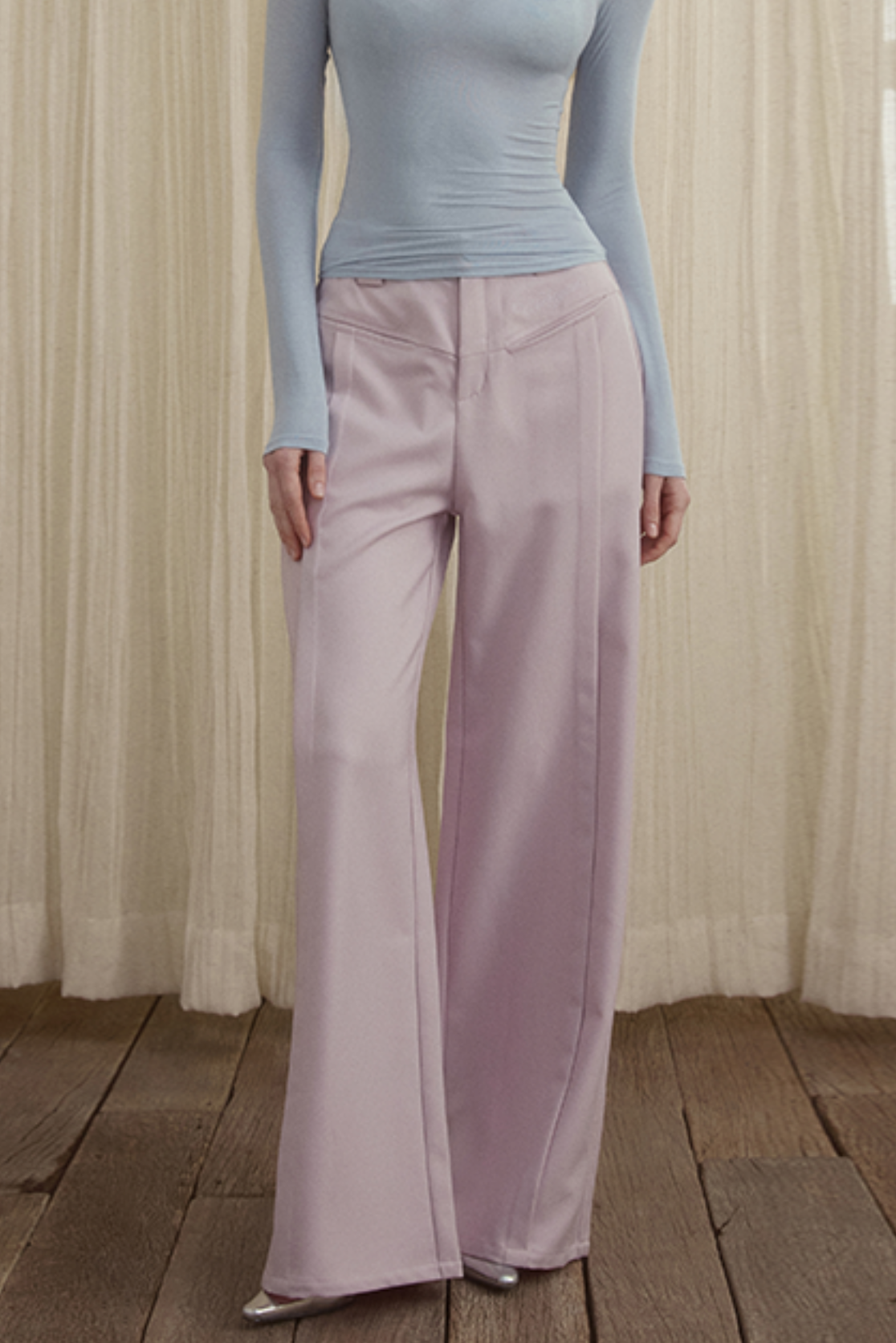 High-Rise Straight Trousers