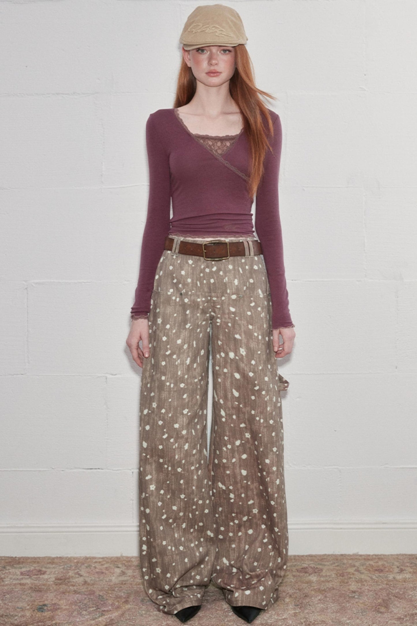 Lace-Trimmed Asymmetrical Tee